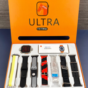 Ultra 7 in 1 Smart Watch with 7 Straps – HD Display, Fitness Tracker, Bluetooth Calling, Sports & Health Monitor, Long Battery Life