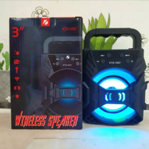 KTS-1057 Portable Bluetooth Speaker โ Deep Bass, RGB Lights, FM Radio, USB/TF Support, Rechargeable Battery