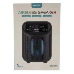 GTS-2288 Portable Bluetooth Speaker – Heavy Bass, RGB Party Lights, FM Radio, USB/TF/AUX Support, Rechargeable Battery